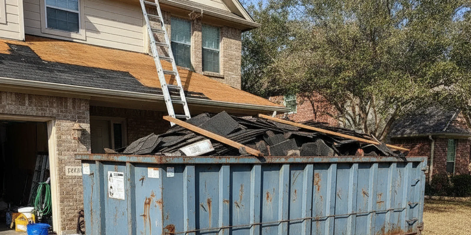 20 yard dumpster rental for a roofing project near Buda, TX